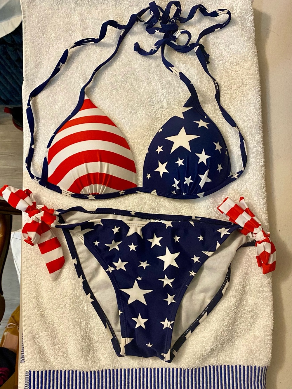 Patriotic Stars & Stripes Bikini Set - Red, White & Blue